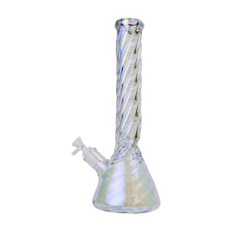 Twisted Iridescent Beaker - Human Grade