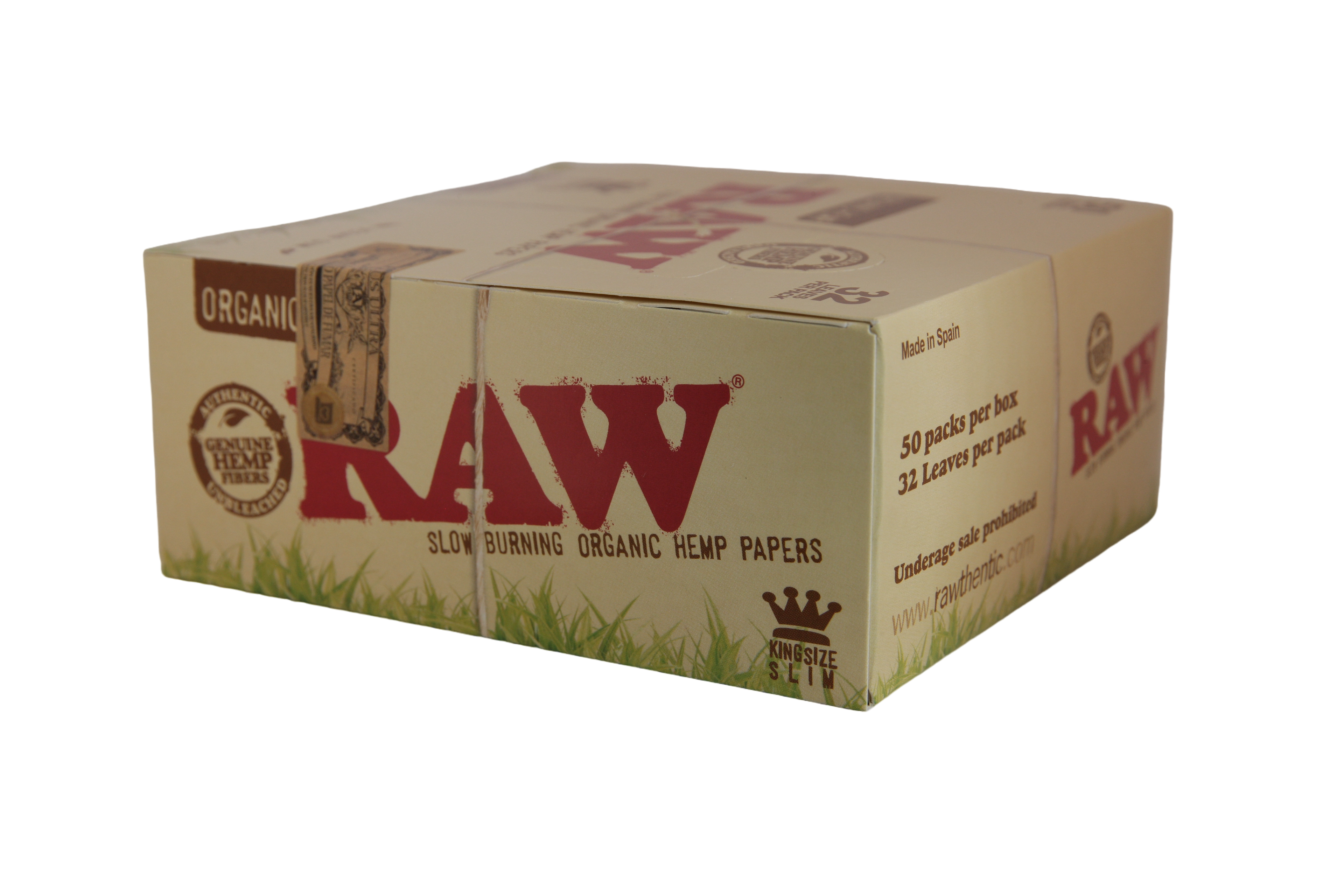 Raw Organic Hemp Papers - King Size Slim / Box of 50