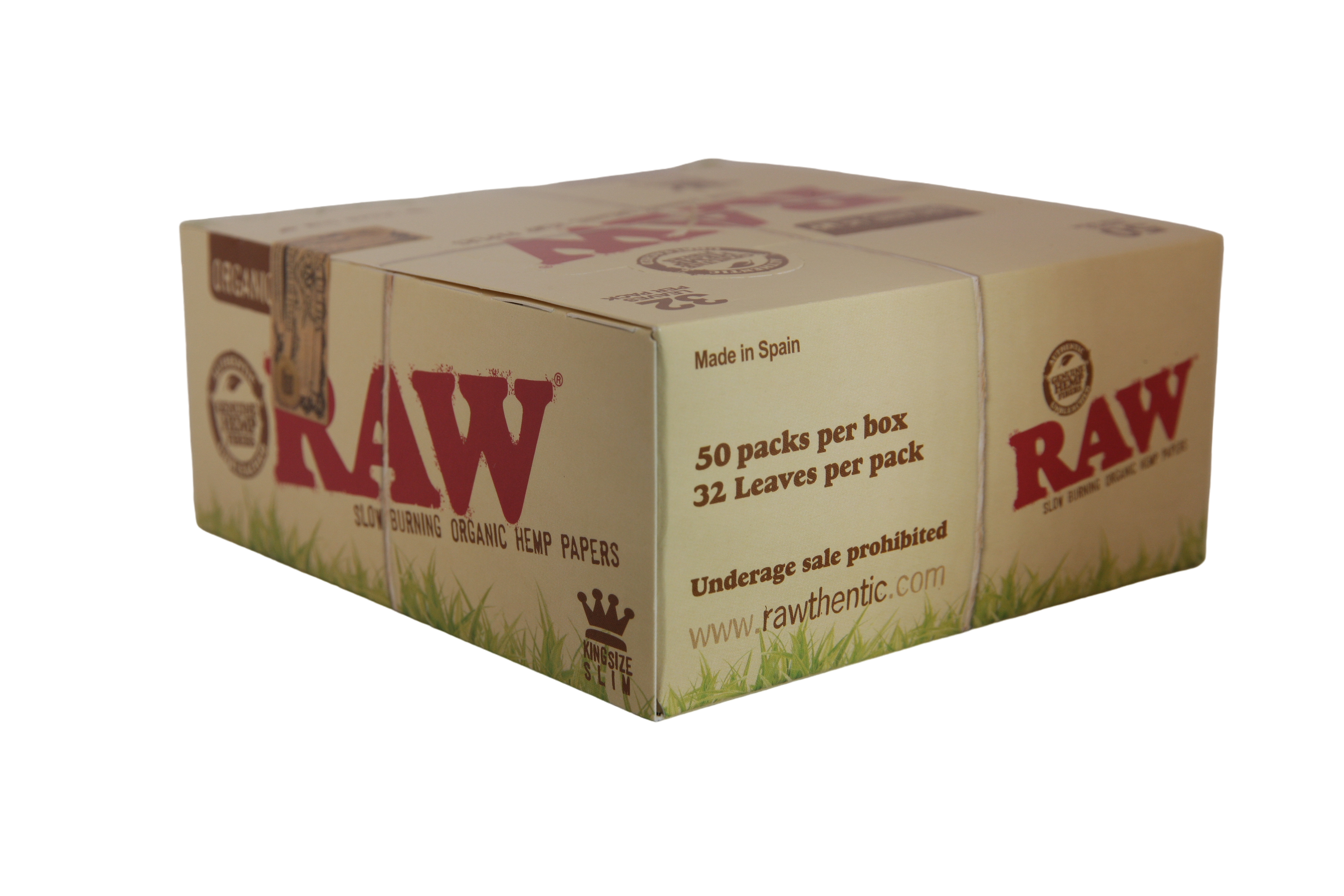 Raw Organic Hemp Papers - King Size Slim / Box of 50