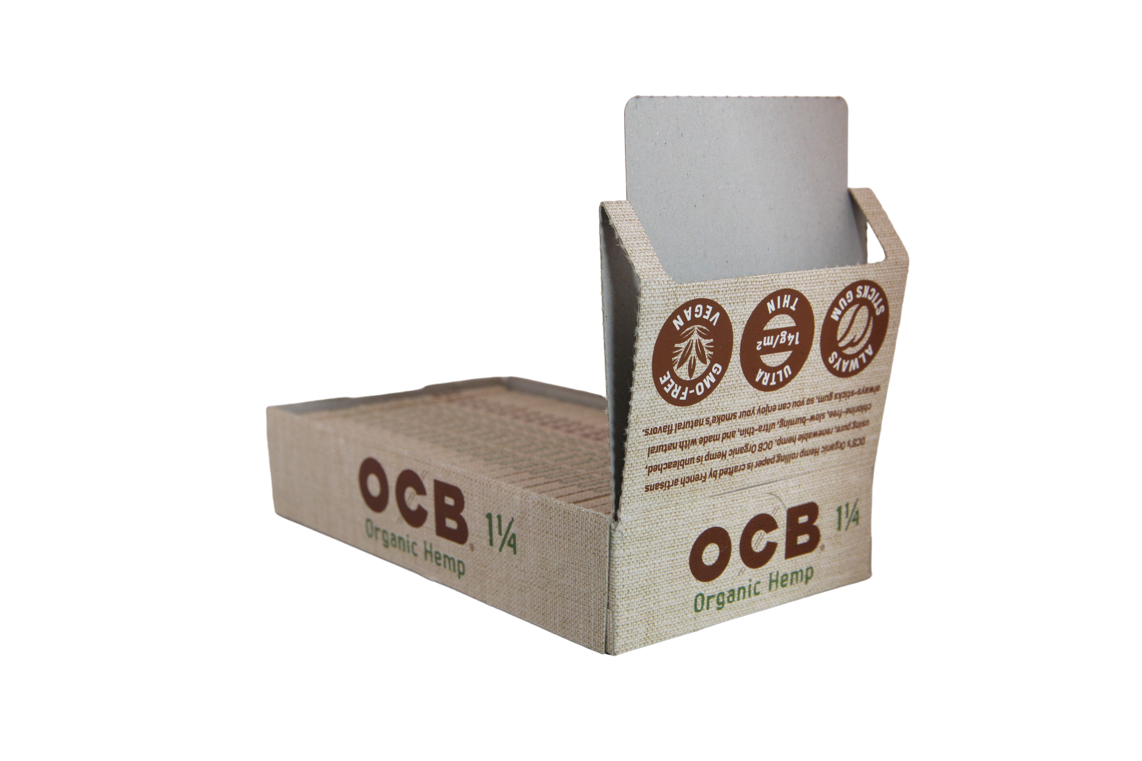 OCB Organic Hemp Papers - 1 1/4 / Box of 24