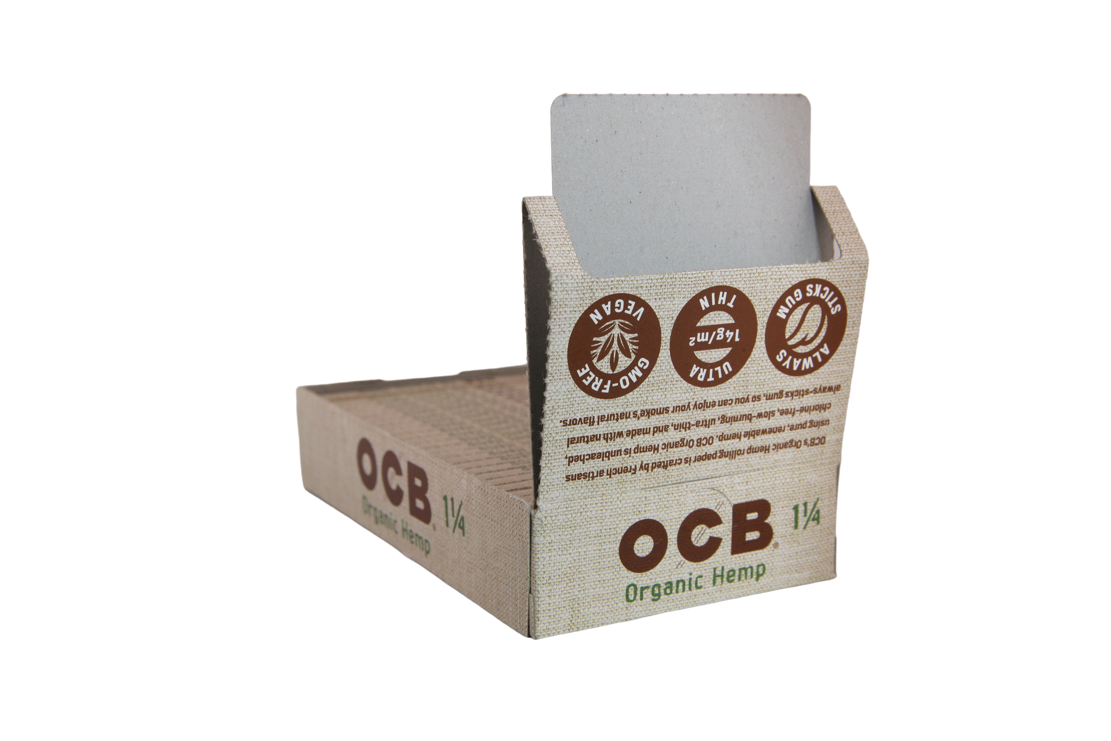 OCB Organic Hemp Papers - 1 1/4 / Box of 24
