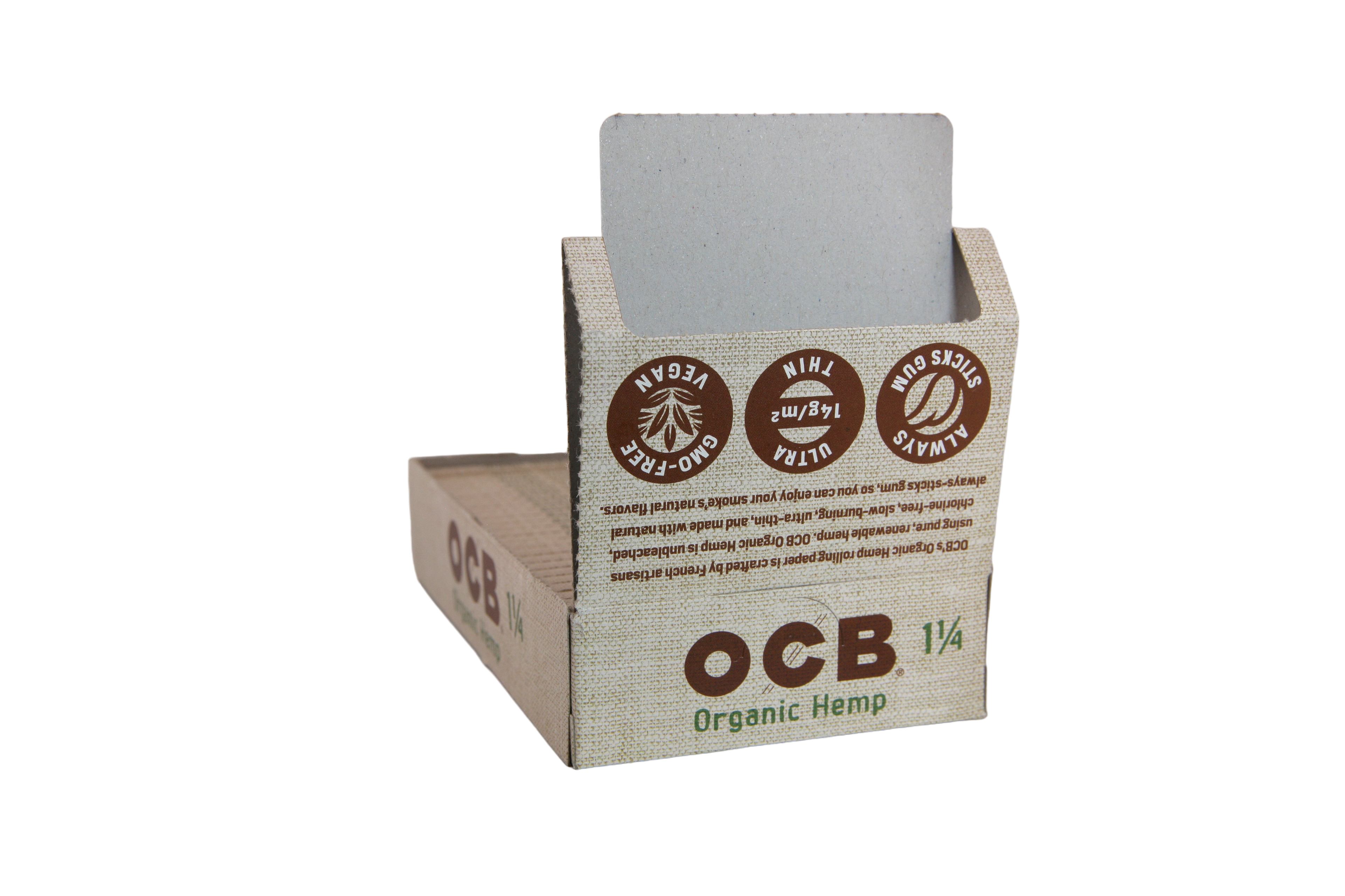 OCB Organic Hemp Papers - 1 1/4 / Box of 24
