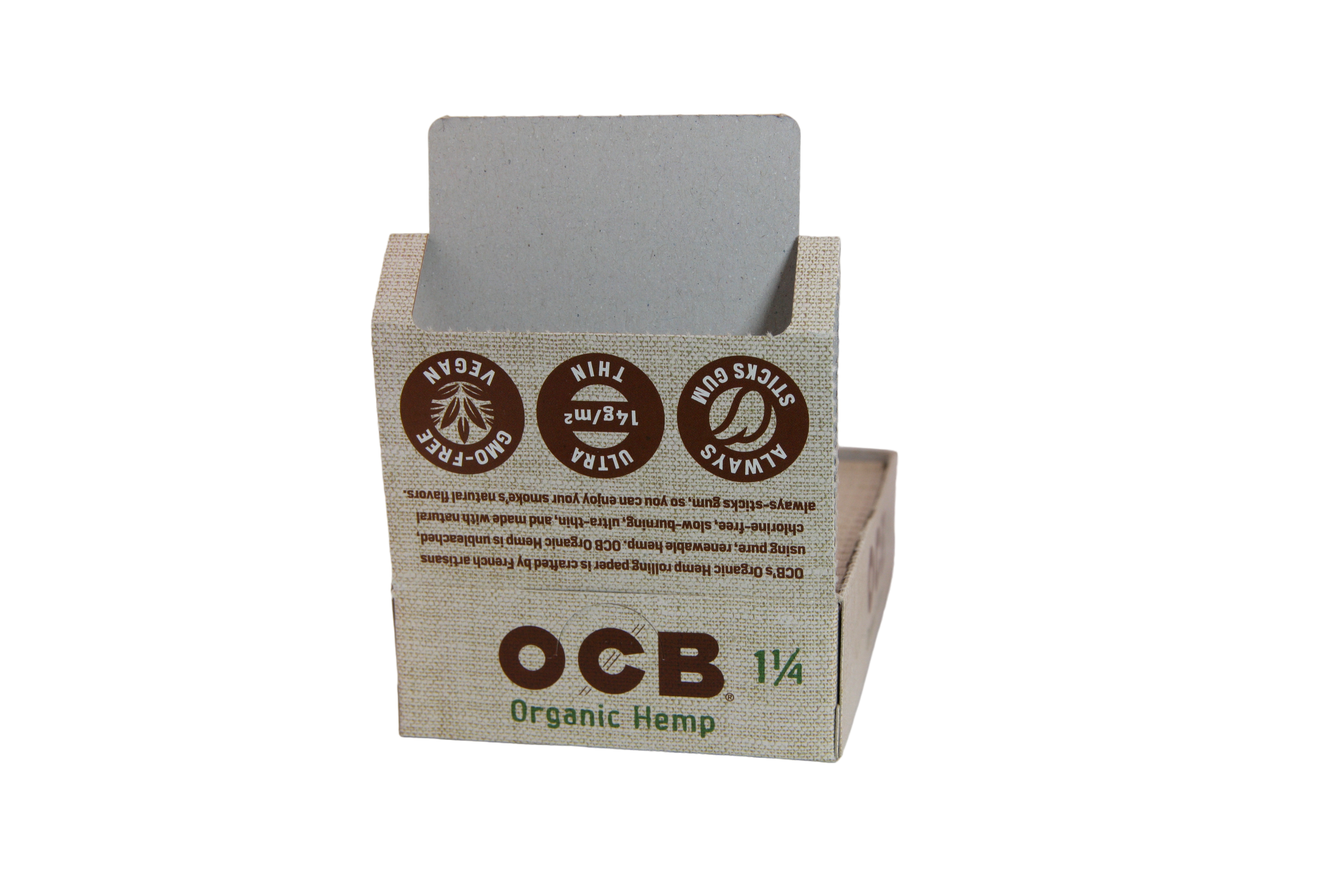 OCB Organic Hemp Papers - 1 1/4 / Box of 24