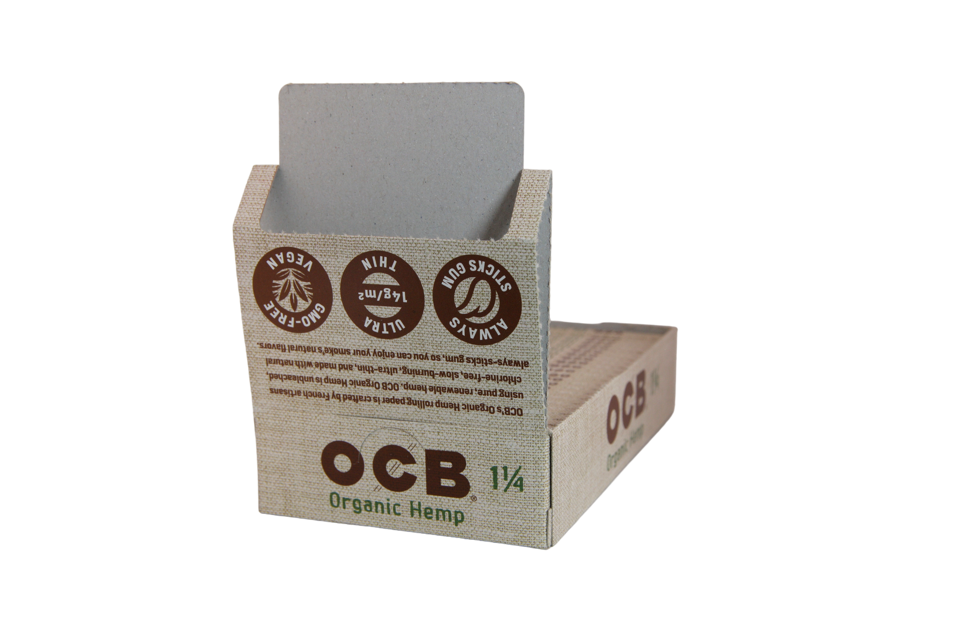 OCB Organic Hemp Papers - 1 1/4 / Box of 24