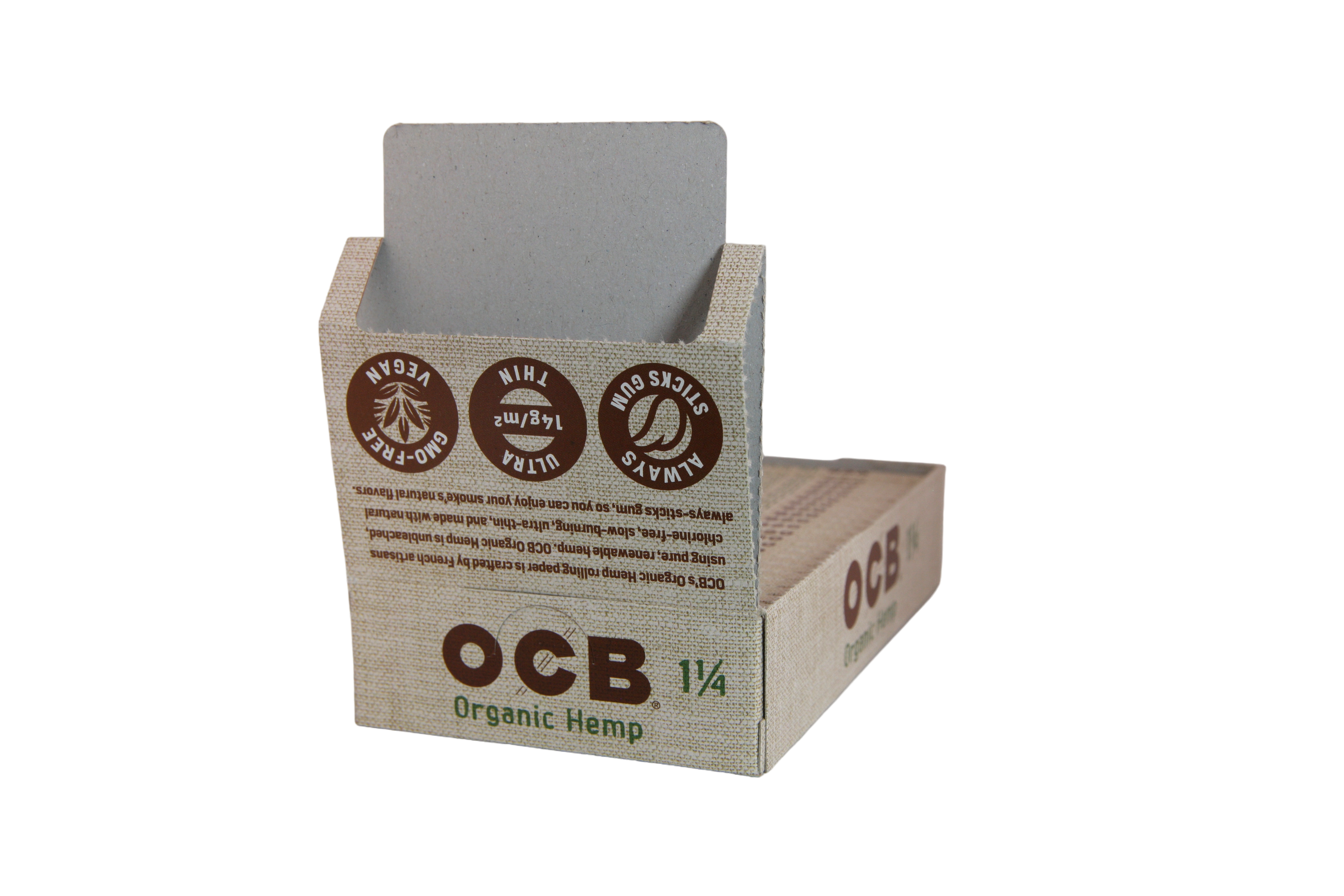 OCB Organic Hemp Papers - 1 1/4 / Box of 24