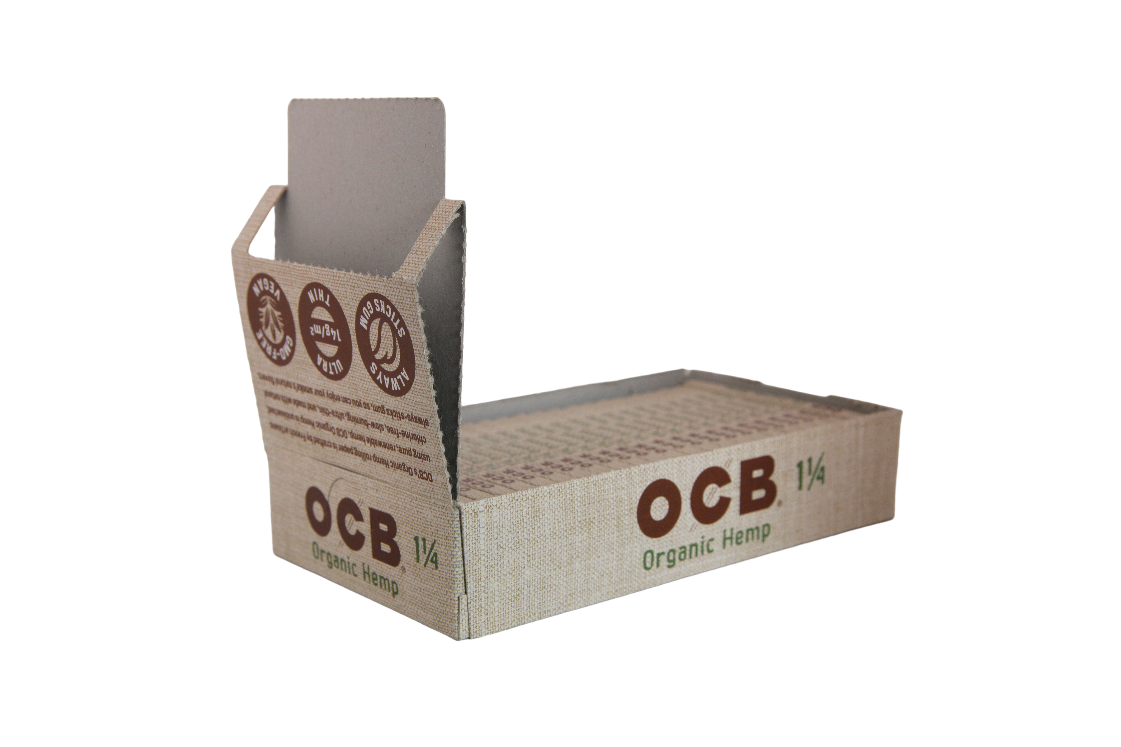 OCB Organic Hemp Papers - 1 1/4 / Box of 24