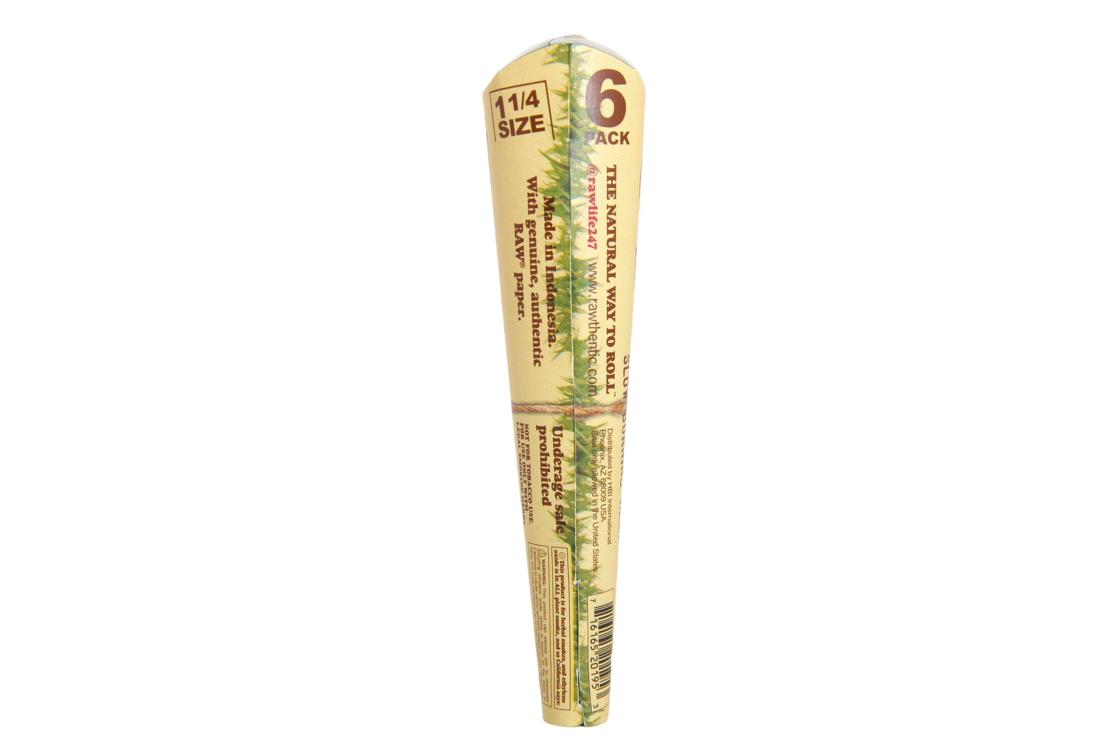 Raw Organic Hemp Cones 6pk - 1 1/4