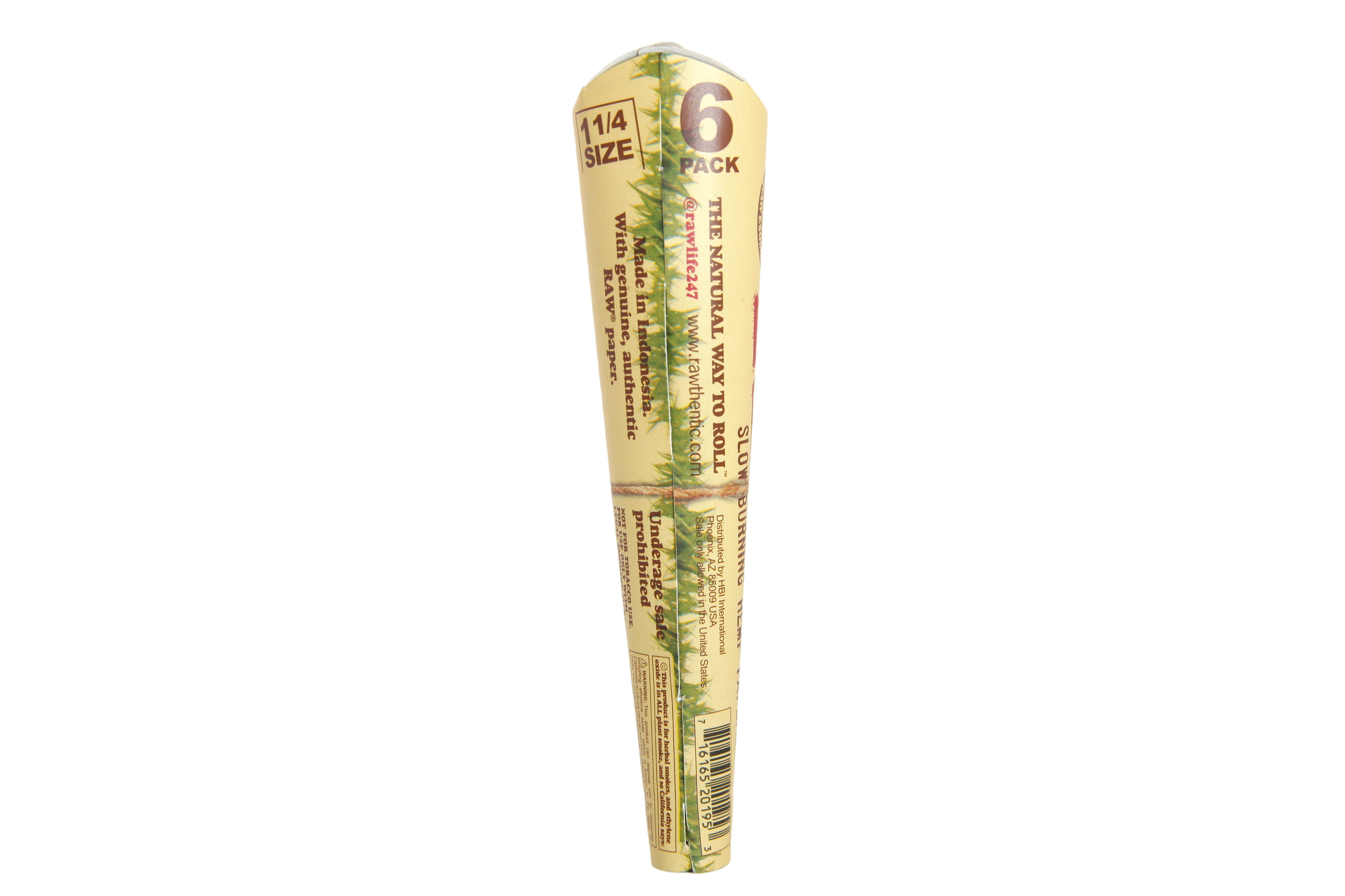 Raw Organic Hemp Cones 6pk - 1 1/4