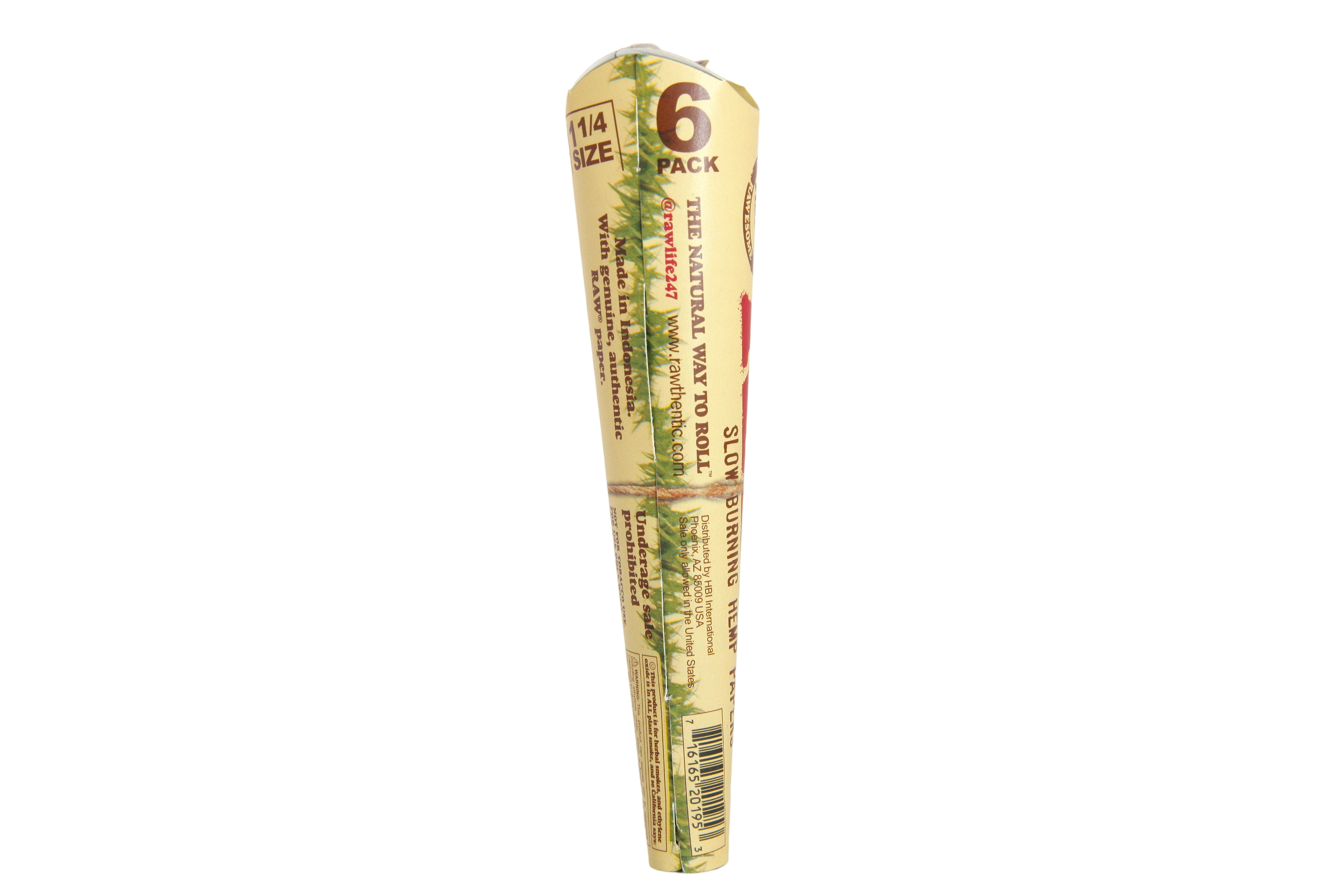 Raw Organic Hemp Cones 6pk - 1 1/4