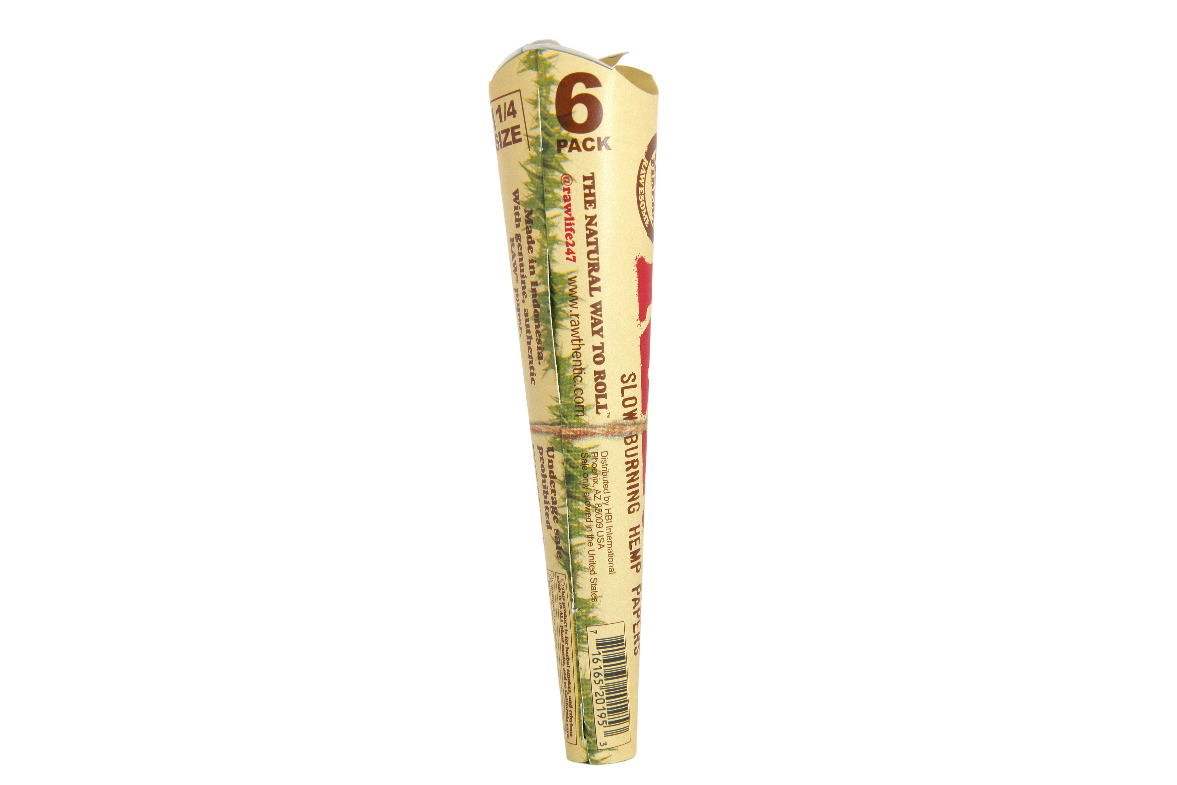 Raw Organic Hemp Cones 6pk - 1 1/4
