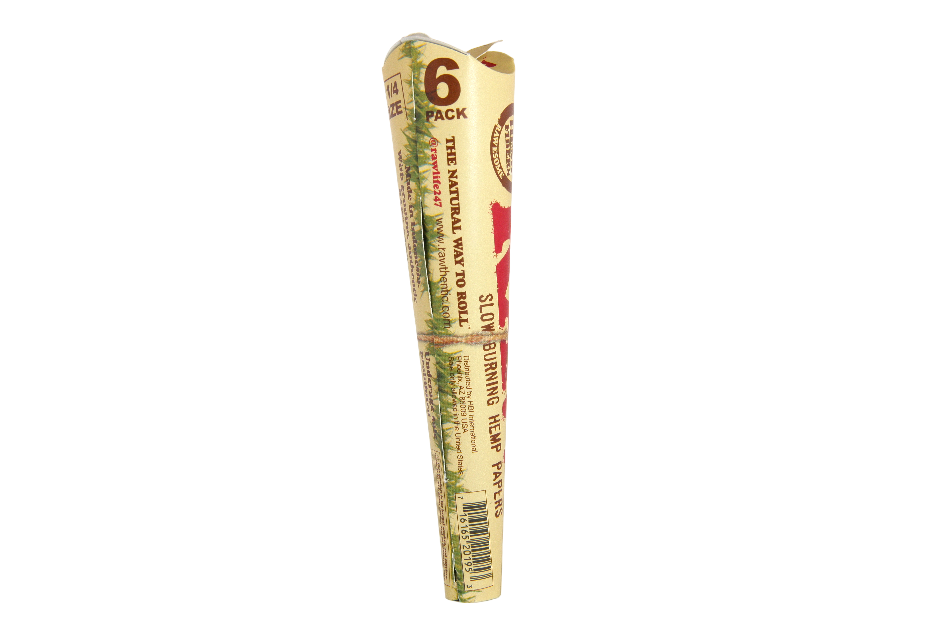 Raw Organic Hemp Cones 6pk - 1 1/4