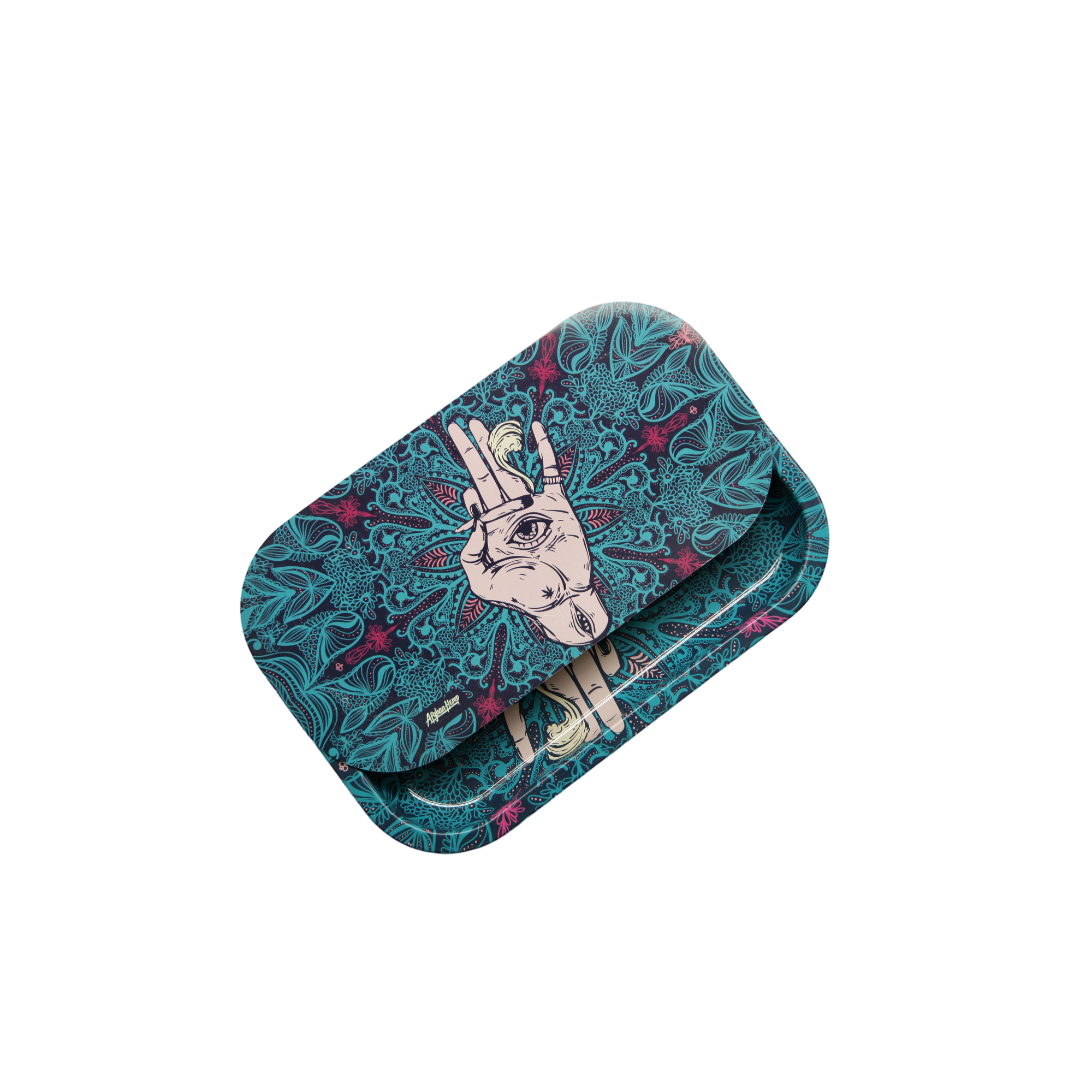 Rolling Tray Kit W/ Magnetic Lid - Afghan Hemp