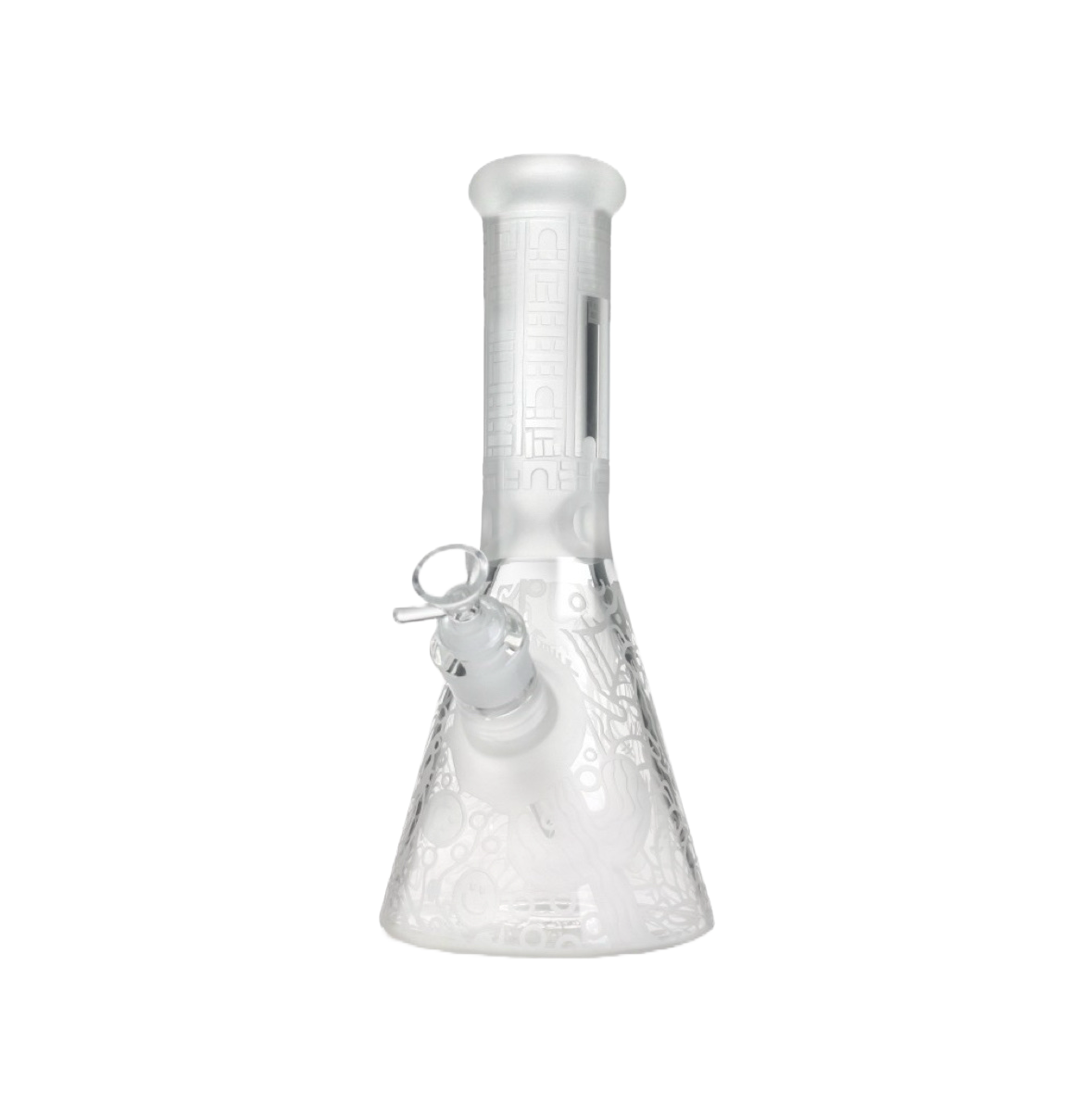 Sandblasted Design Beaker Bong - 12”