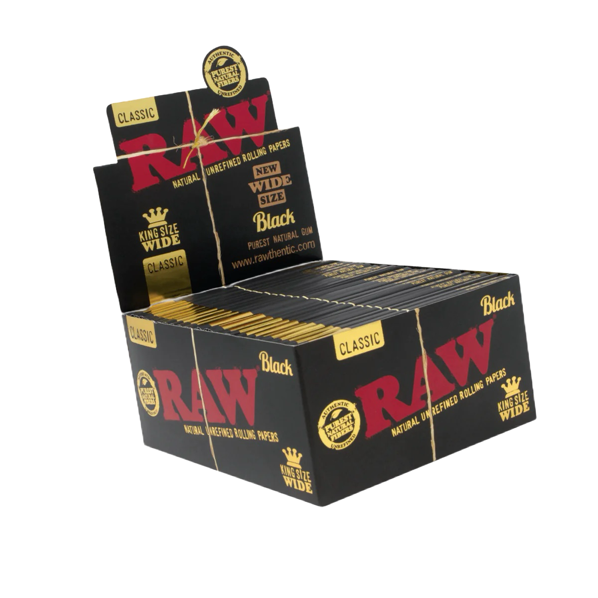 Raw Black Papers - King Size Wide / Box of 50