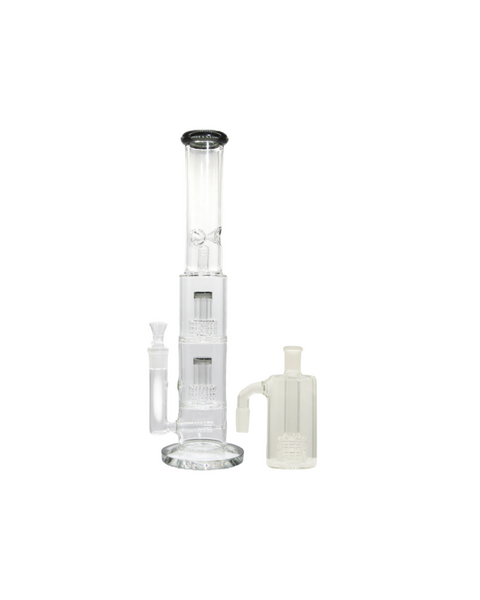 Double Perc Straight Tube and Ashcatcher Bundle - 18"