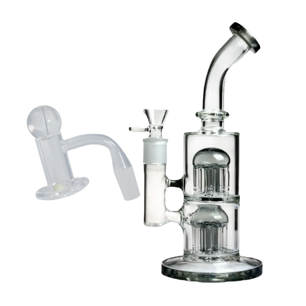 Double 8 Arm Tree Perc Rig - 11” & Blender Bundle