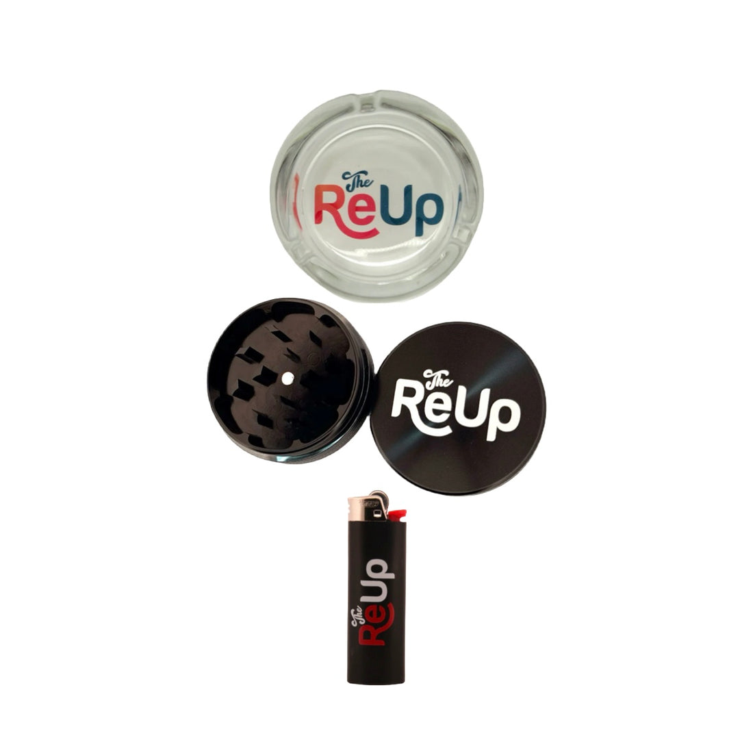 The Re Up Store Ashtray/2 Piece Grinder/Lighter Bundle