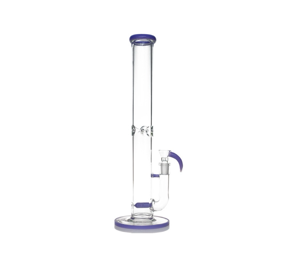 Double Inline Straight Tube Bong - 17”