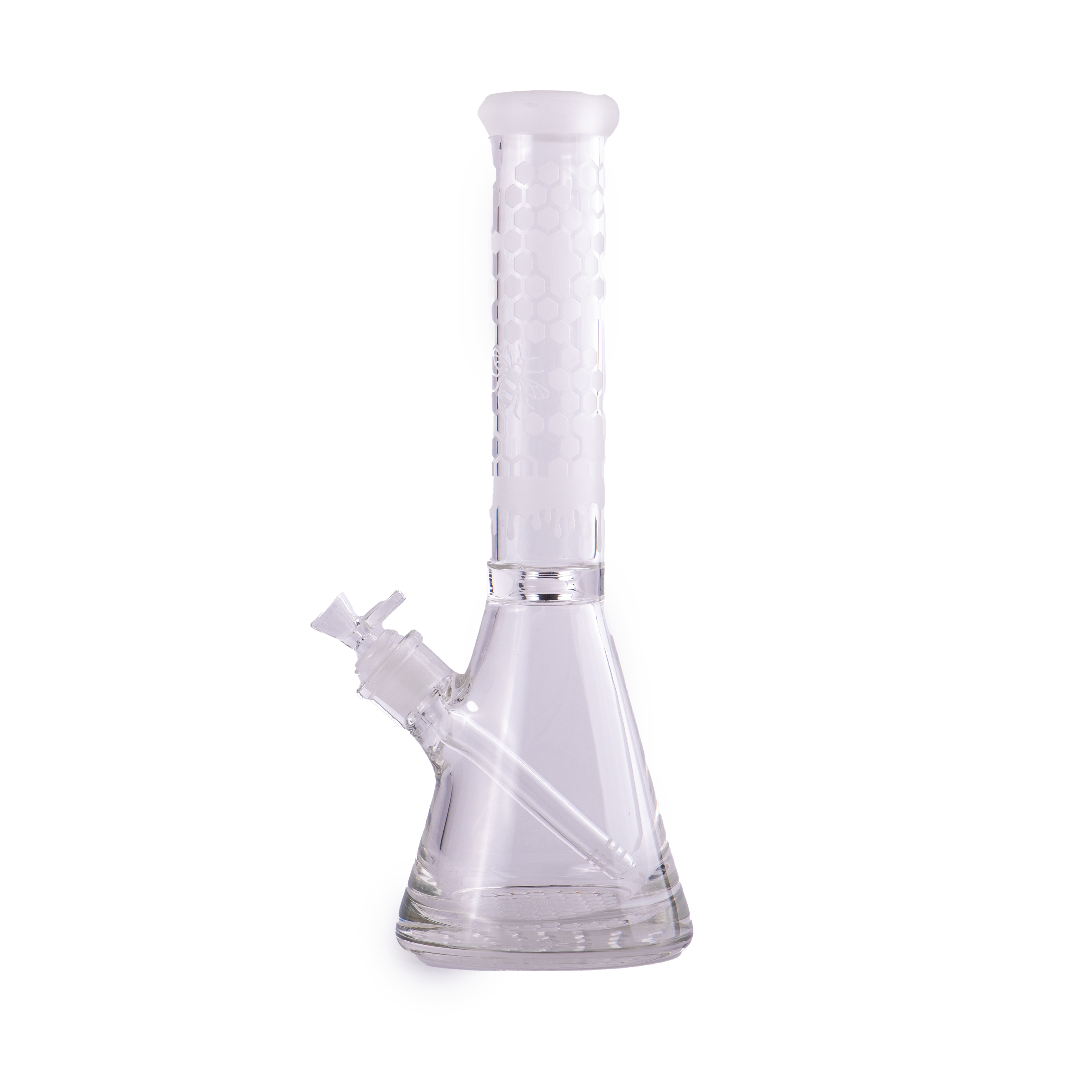 Frosted Bee Hive Beaker Bong - 12&quot;