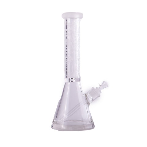 Frosted Mushroom Design Beaker Bong - 14"