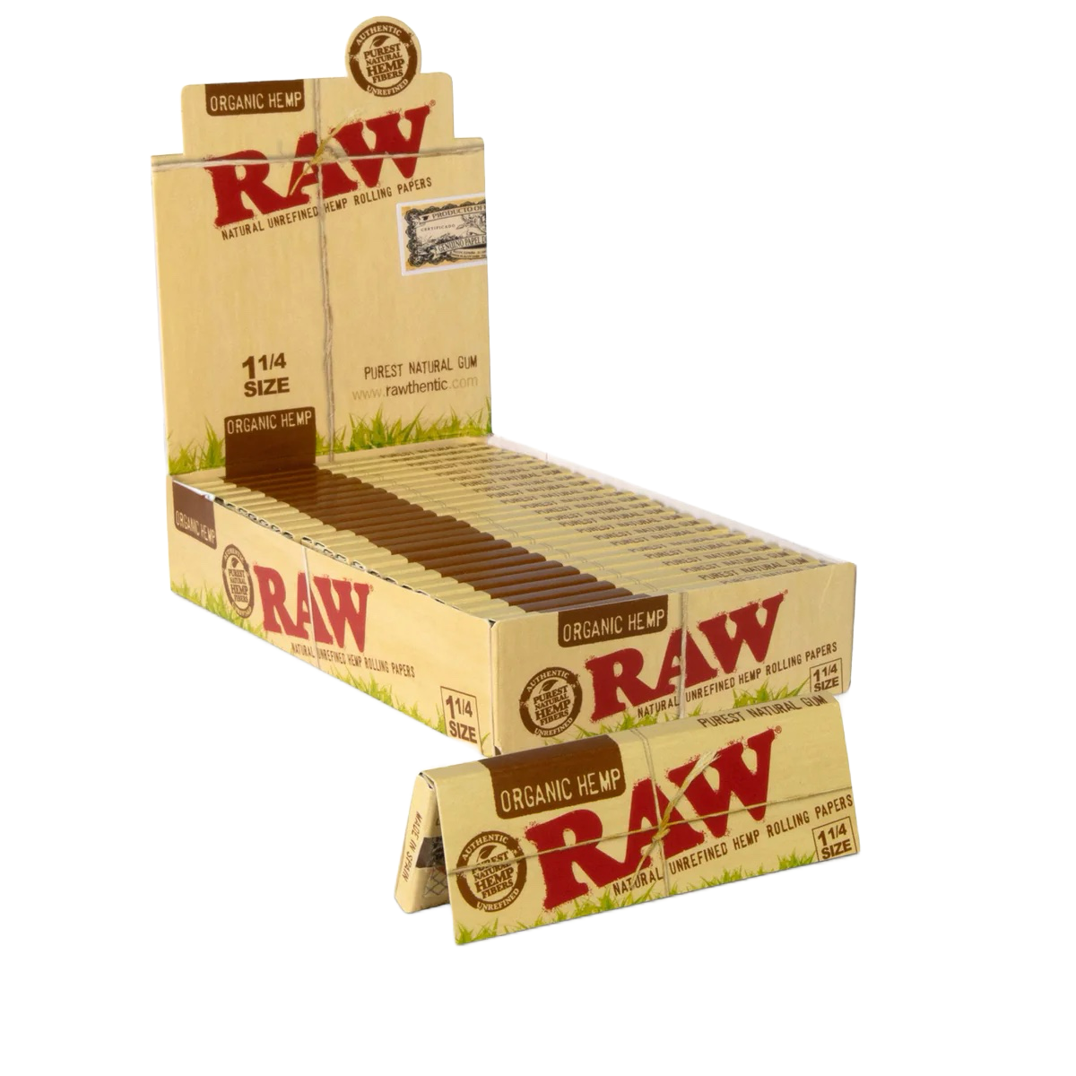 Raw Organic Hemp Papers - 1 1/4 / Box of 50