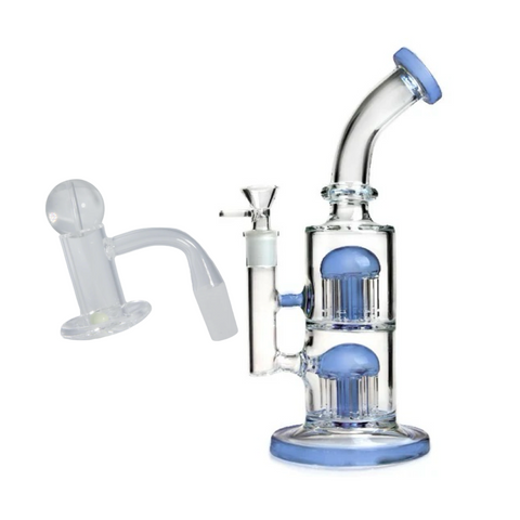 Double 8 Arm Tree Perc Rig - 11” & Blender Bundle