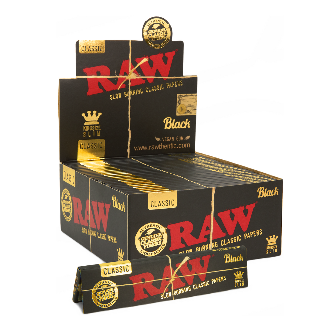 Raw Black Papers - King Size Slim / Box of 50