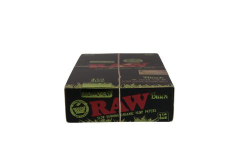 RAW Black Organic Hemp Papers - 1 1/4 / Box of 24