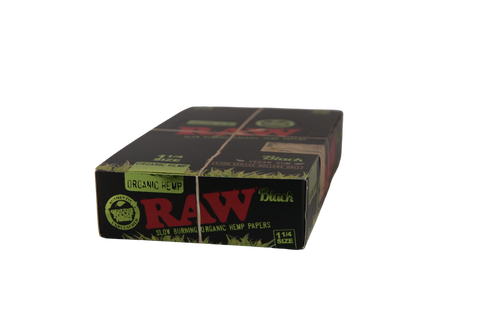 RAW Black Organic Hemp Papers - 1 1/4 / Box of 24