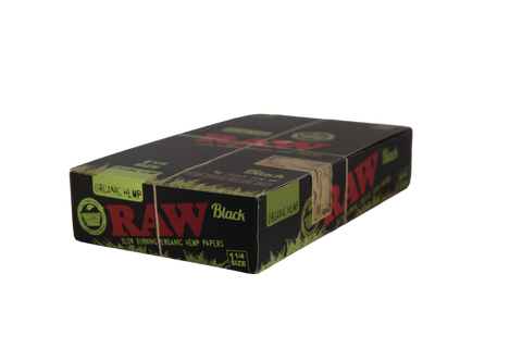 RAW Black Organic Hemp Papers - 1 1/4 / Box of 24