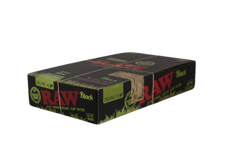 RAW Black Organic Hemp Papers - 1 1/4 / Box of 24