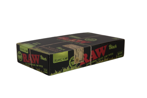 RAW Black Organic Hemp Papers - 1 1/4 / Box of 24