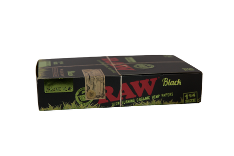 RAW Black Organic Hemp Papers - 1 1/4 / Box of 24