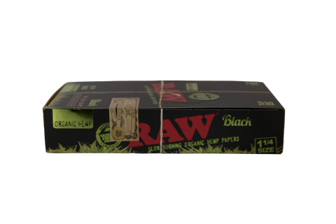 RAW Black Organic Hemp Papers - 1 1/4 / Box of 24