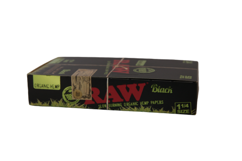 RAW Black Organic Hemp Papers - 1 1/4 / Box of 24