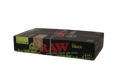 Raw Black Organic Hemp Papers - 1 1/4 / Box of 24