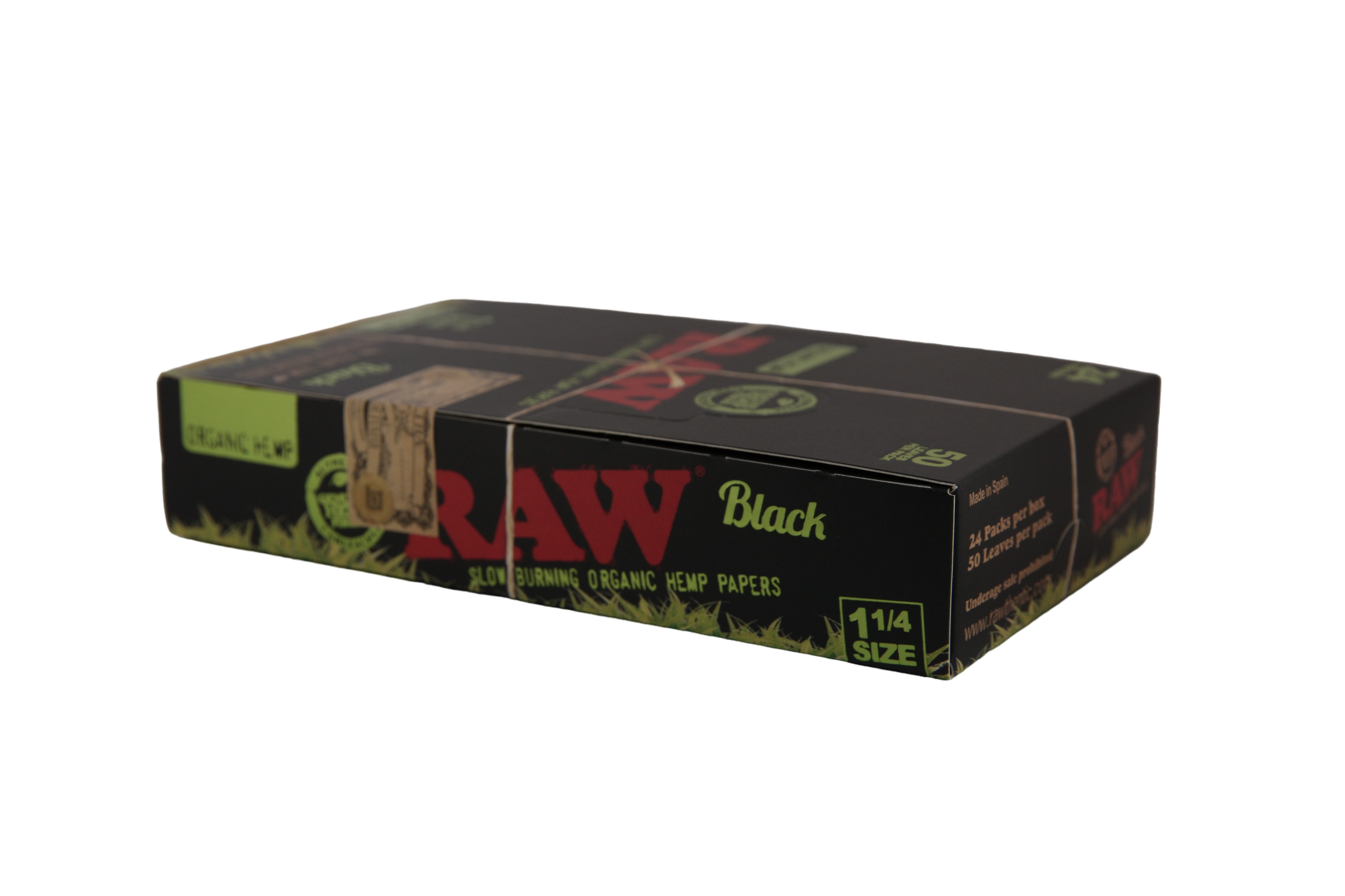 Raw Black Organic Hemp Papers - 1 1/4 / Box of 24