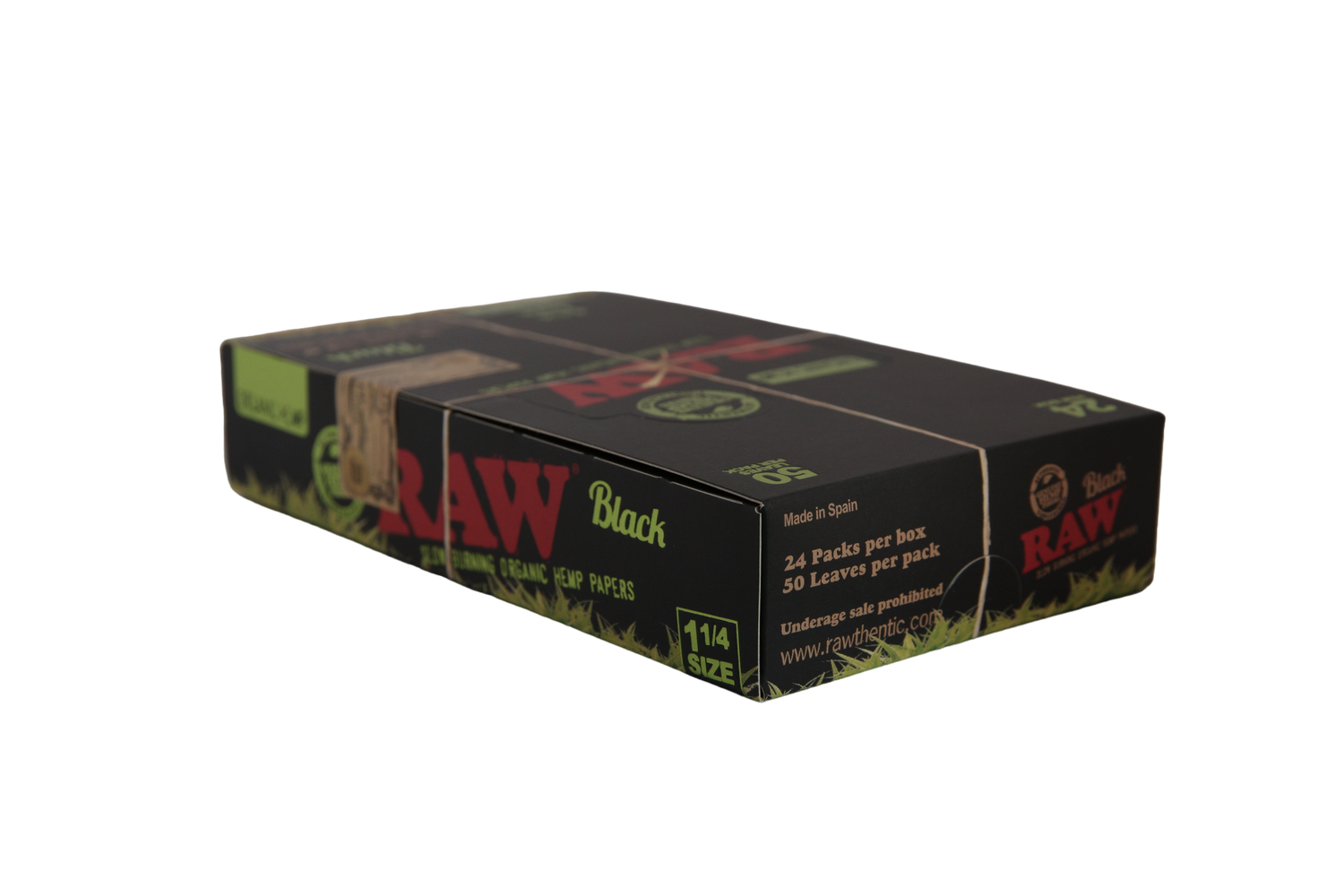 Raw Black Organic Hemp Papers - 1 1/4 / Box of 24