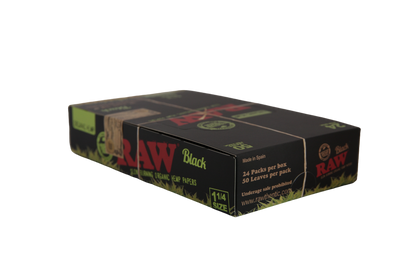 Raw Black Organic Hemp Papers - 1 1/4 / Box of 24