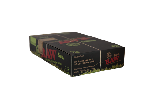 RAW Black Organic Hemp Papers - 1 1/4 / Box of 24