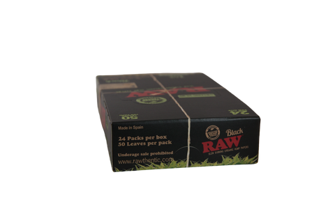 RAW Black Organic Hemp Papers - 1 1/4 / Box of 24