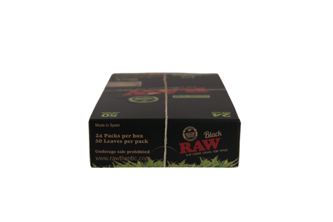 RAW Black Organic Hemp Papers - 1 1/4 / Box of 24