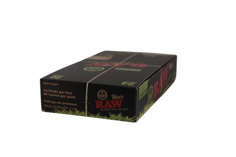 RAW Black Organic Hemp Papers - 1 1/4 / Box of 24