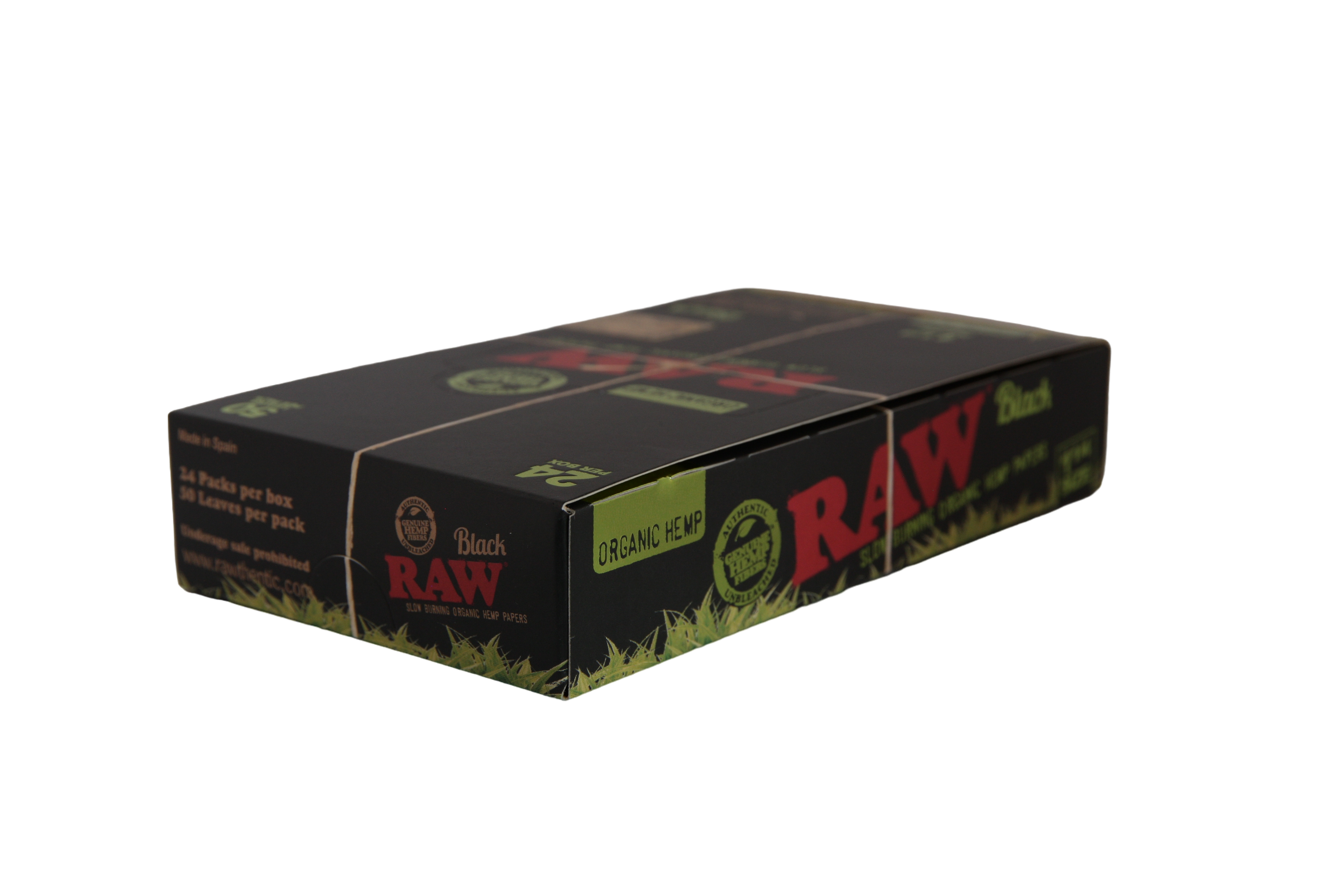 Raw Black Organic Hemp Papers - 1 1/4 / Box of 24