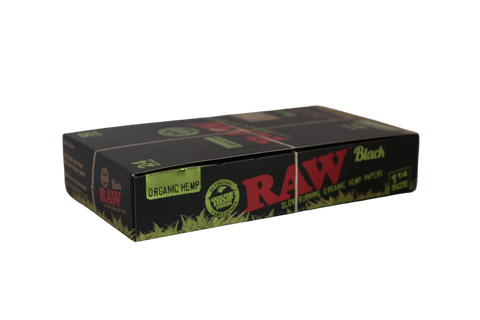 RAW Black Organic Hemp Papers - 1 1/4 / Box of 24