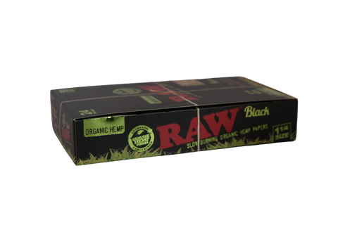 RAW Black Organic Hemp Papers - 1 1/4 / Box of 24