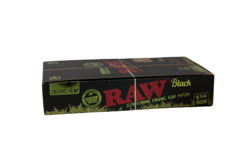 RAW Black Organic Hemp Papers - 1 1/4 / Box of 24