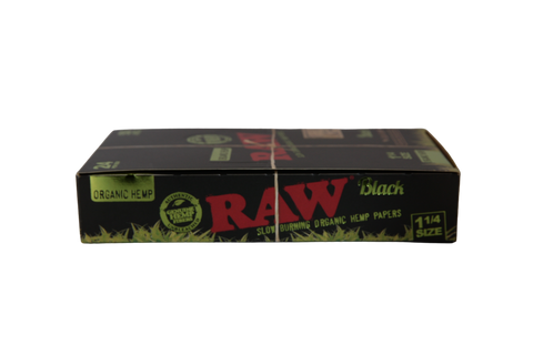 RAW Black Organic Hemp Papers - 1 1/4 / Box of 24