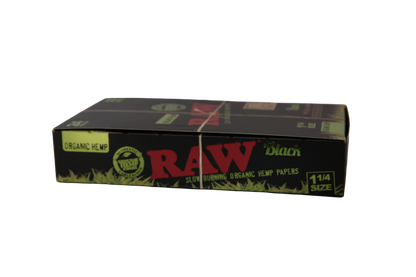 Raw Black Organic Hemp Papers - 1 1/4 / Box of 24