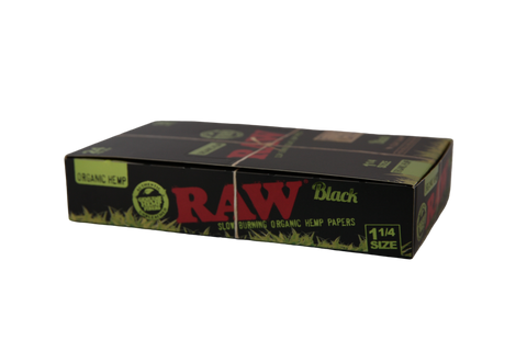 RAW Black Organic Hemp Papers - 1 1/4 / Box of 24